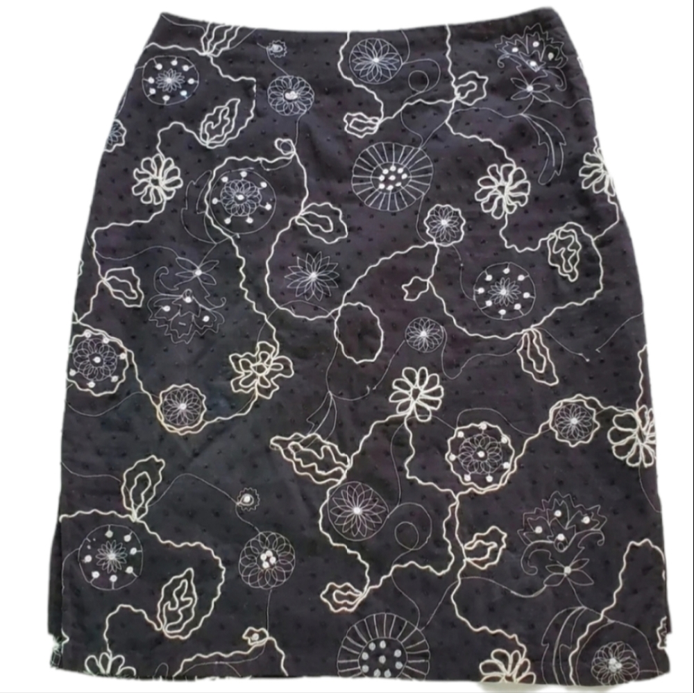 ts dixin Embroider Size 2 Cotton Pencil Skirt